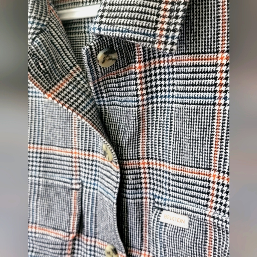 Plaid Flannel Shirt Shacket Cropped Jacket in Organic Cotton SMALL - Picture 6 of 8